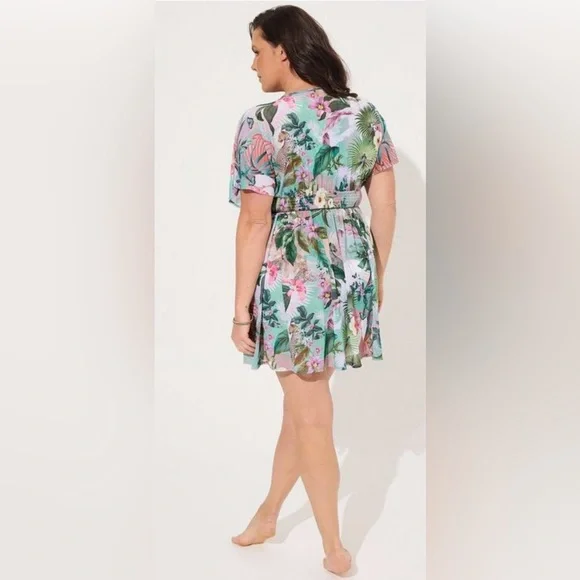 Mesh Smock Waist Coverup Dress size 2 - Picture 3 of 5